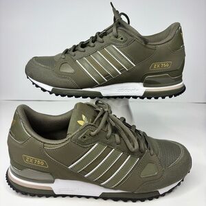 Adidas Originals Men’s 9.5 ZX 750 Sneakers Olive Green Streetwear NWB